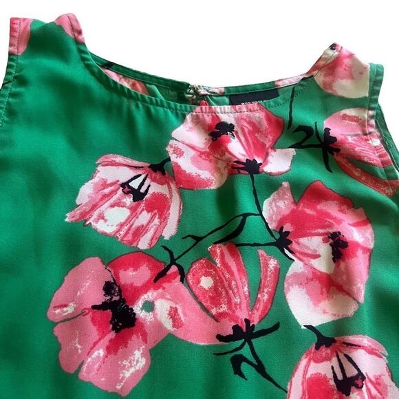 Who What Wear Dressy Green Floral Tank Top. Size Medium. Great Condition! - Picture 3 of 10